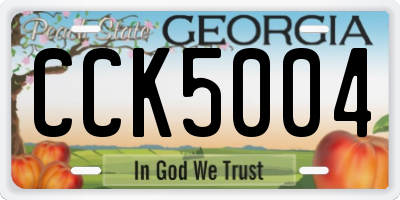 GA license plate CCK5004
