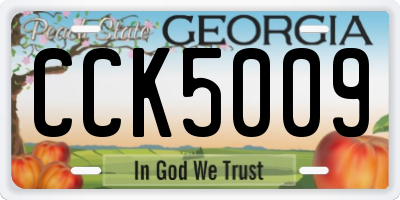 GA license plate CCK5009