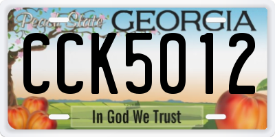GA license plate CCK5012