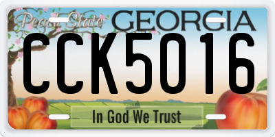 GA license plate CCK5016
