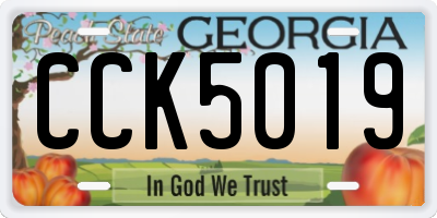 GA license plate CCK5019