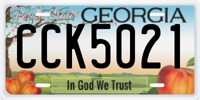 GA license plate CCK5021