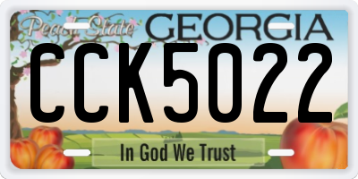GA license plate CCK5022