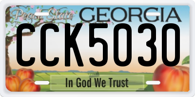 GA license plate CCK5030