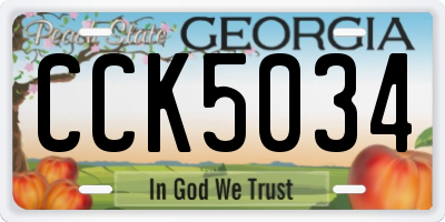 GA license plate CCK5034