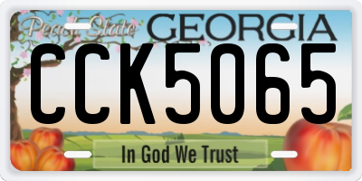 GA license plate CCK5065