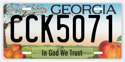 GA license plate CCK5071