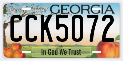 GA license plate CCK5072