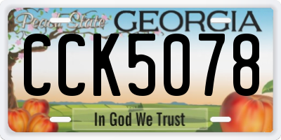 GA license plate CCK5078
