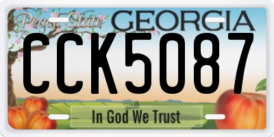 GA license plate CCK5087