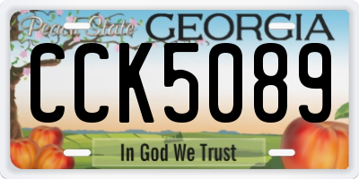 GA license plate CCK5089