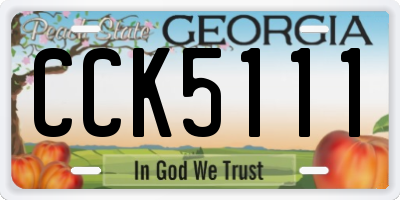 GA license plate CCK5111