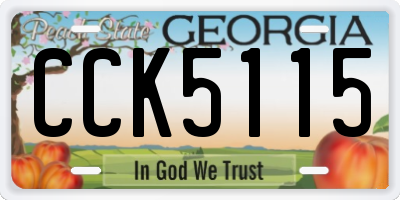 GA license plate CCK5115