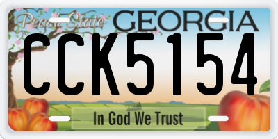 GA license plate CCK5154