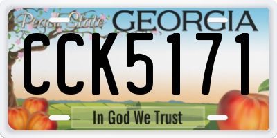 GA license plate CCK5171