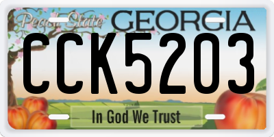 GA license plate CCK5203