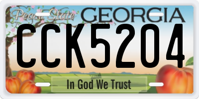 GA license plate CCK5204