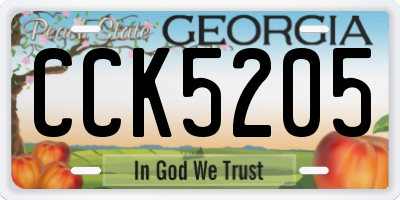 GA license plate CCK5205