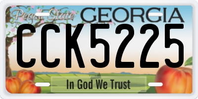 GA license plate CCK5225