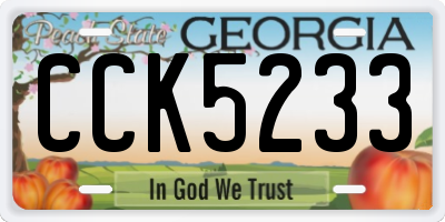 GA license plate CCK5233