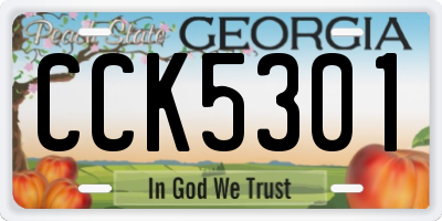 GA license plate CCK5301