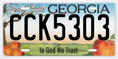 GA license plate CCK5303