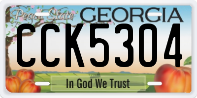 GA license plate CCK5304
