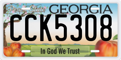 GA license plate CCK5308