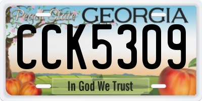 GA license plate CCK5309