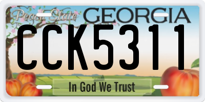 GA license plate CCK5311