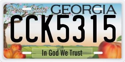 GA license plate CCK5315