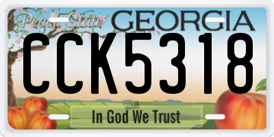 GA license plate CCK5318