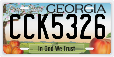 GA license plate CCK5326