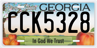 GA license plate CCK5328