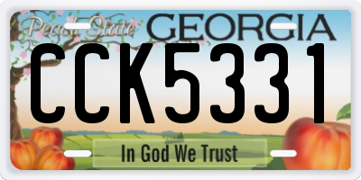 GA license plate CCK5331