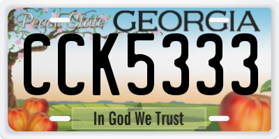 GA license plate CCK5333