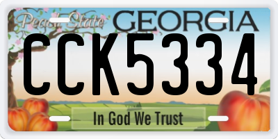 GA license plate CCK5334