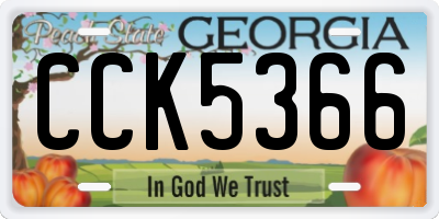 GA license plate CCK5366