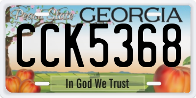 GA license plate CCK5368