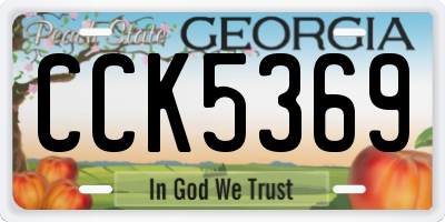 GA license plate CCK5369