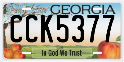 GA license plate CCK5377