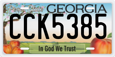 GA license plate CCK5385