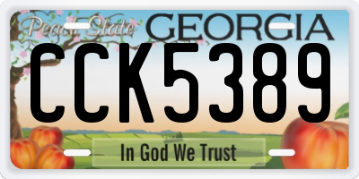 GA license plate CCK5389