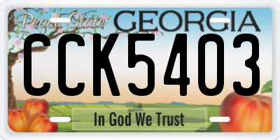 GA license plate CCK5403