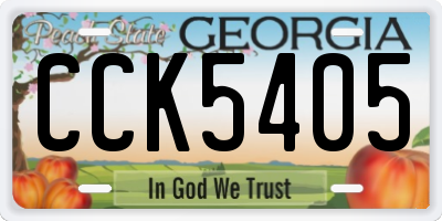 GA license plate CCK5405