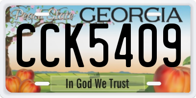 GA license plate CCK5409