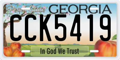 GA license plate CCK5419