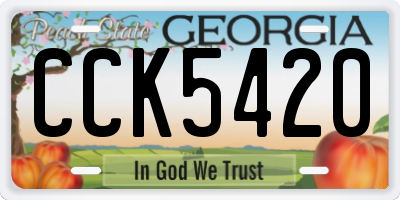 GA license plate CCK5420