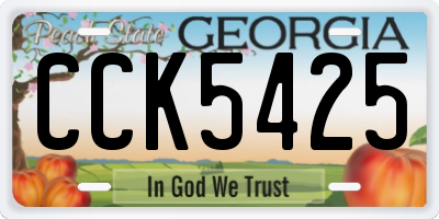 GA license plate CCK5425