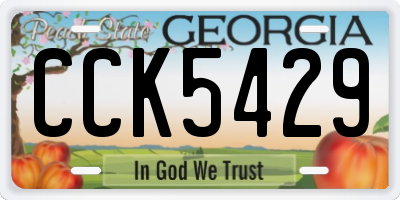 GA license plate CCK5429